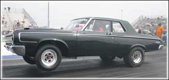 Don Baierl '64 Dodge 330 race car at the track.